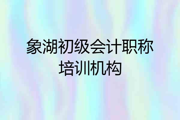 象湖初级会计职称培训机构
