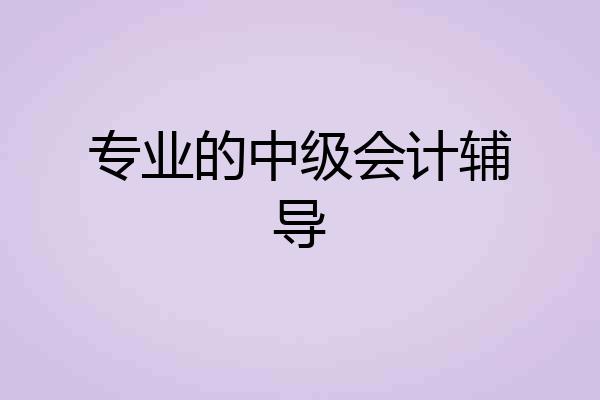 专业的中级会计辅导
