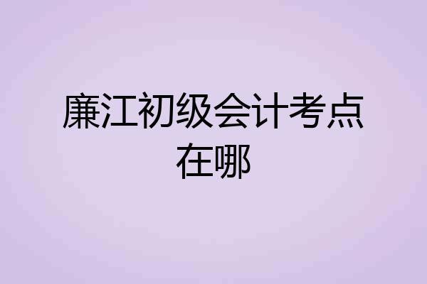 廉江初级会计考点在哪