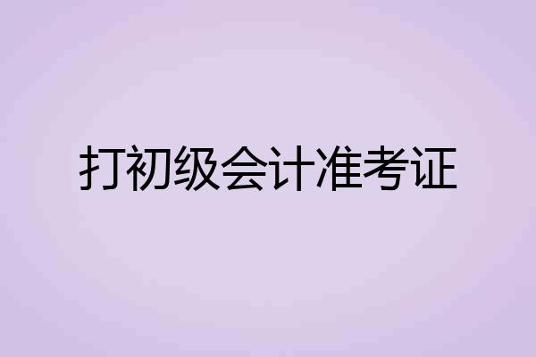 打初级会计准考证