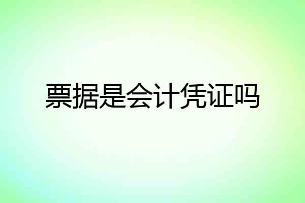 票据是会计凭证吗