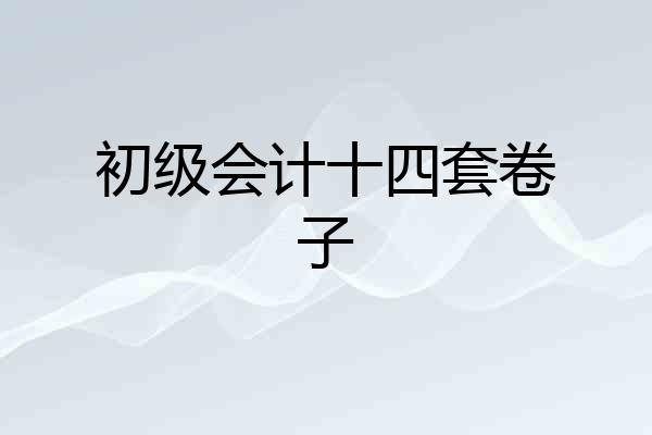 初级会计十四套卷子