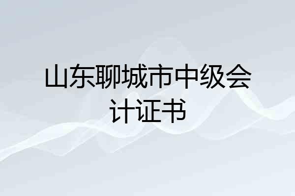 山东聊城市中级会计证书