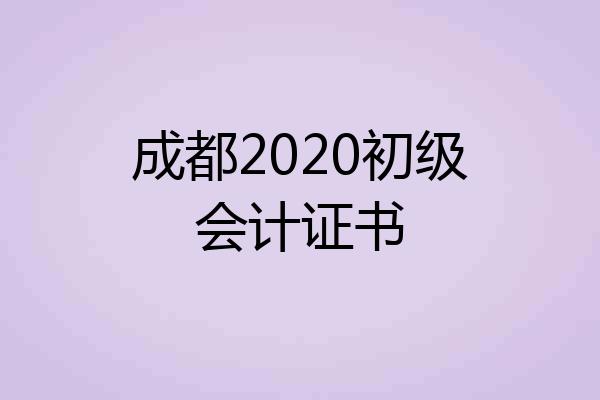 成都2020初级会计证书