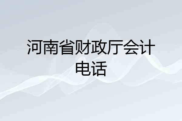 河南省财政厅会计电话
