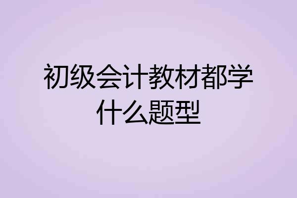 初级会计教材都学什么题型