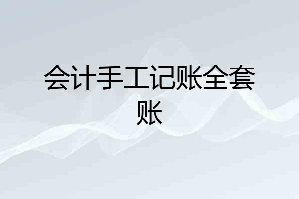会计手工记账全套账
