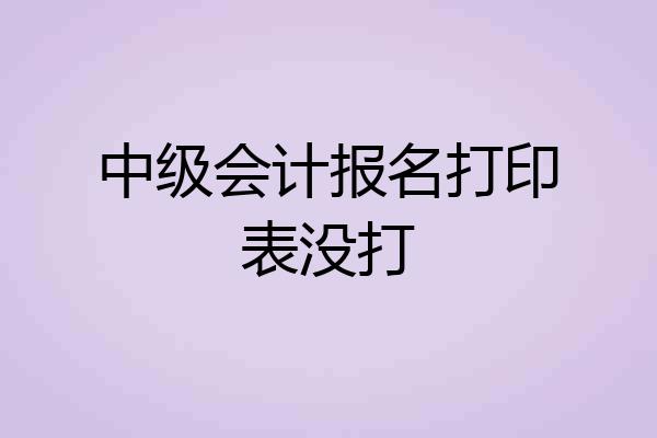 中级会计报名打印表没打