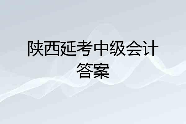 陕西延考中级会计答案