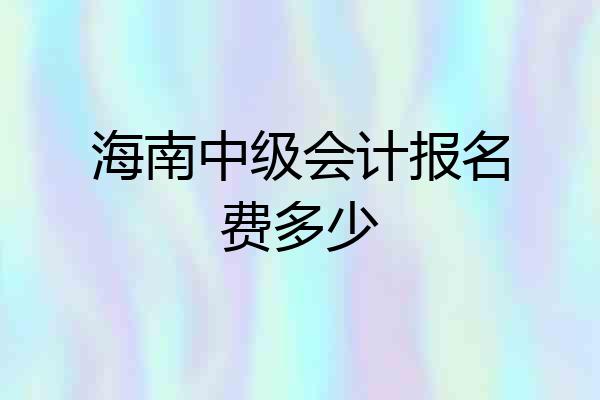 海南中级会计报名费多少