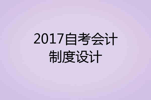2017自考会计制度设计