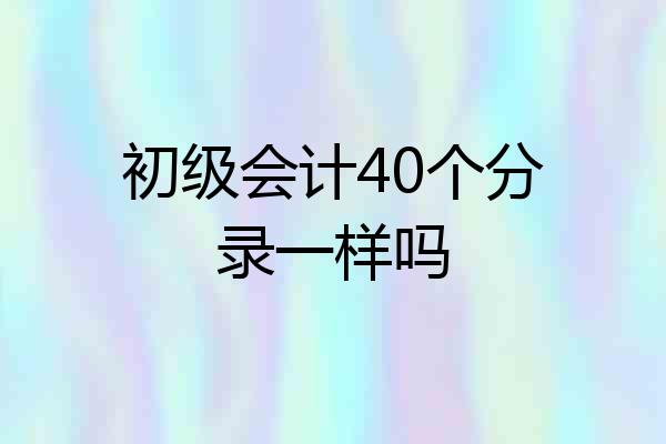 初级会计40个分录一样吗