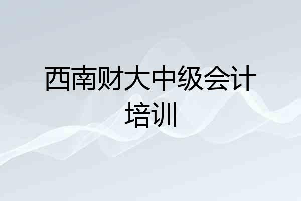 西南财大中级会计培训