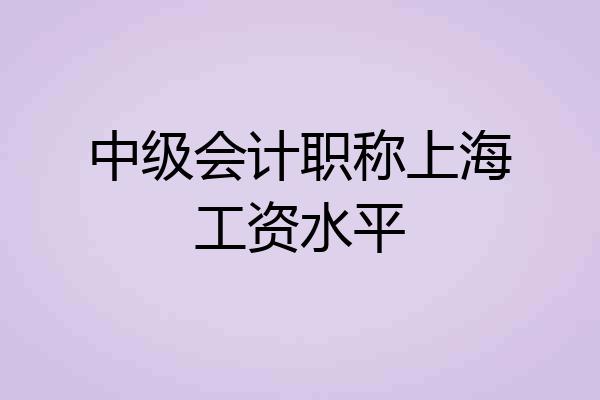中级会计职称上海工资水平
