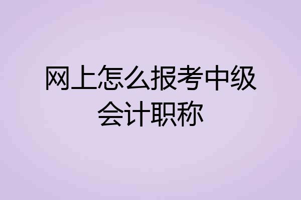 网上怎么报考中级会计职称