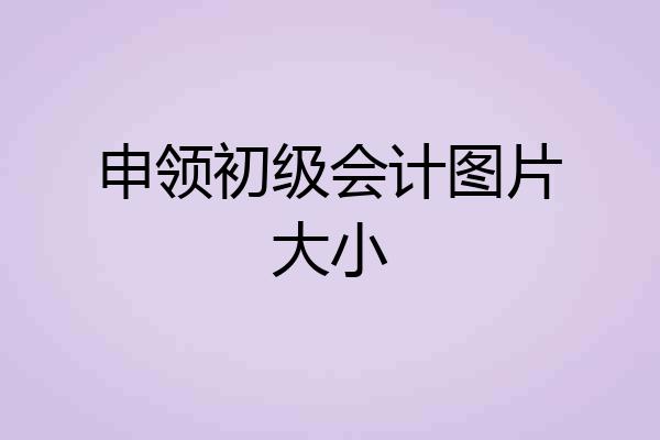 申领初级会计图片大小