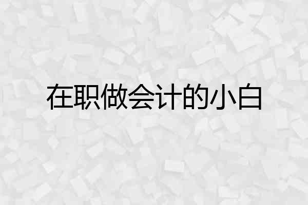 在职做会计的小白