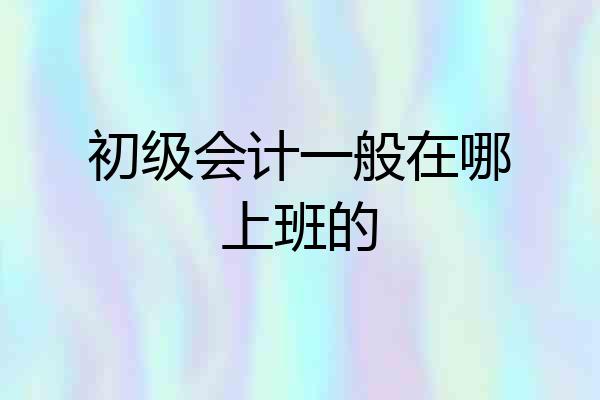 初级会计一般在哪上班的