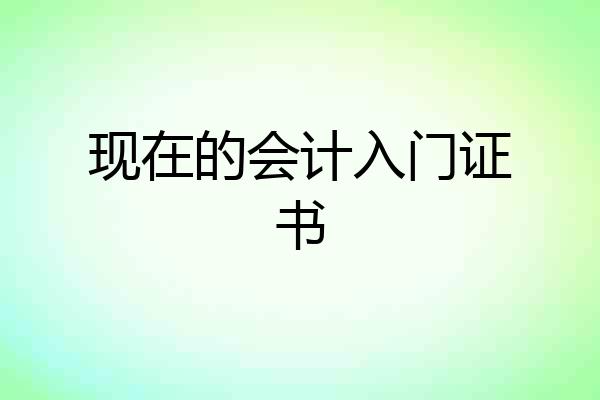 现在的会计入门证书