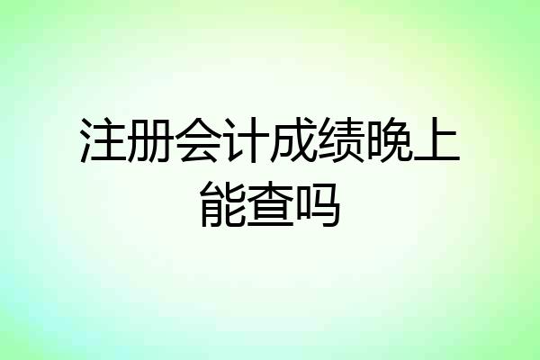 注册会计成绩晚上能查吗