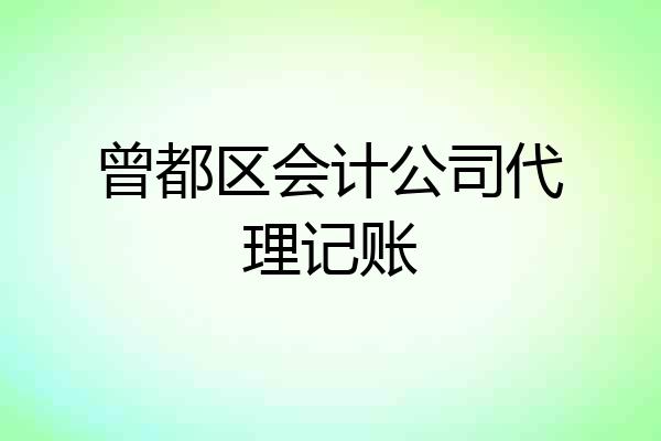 曾都区会计公司代理记账