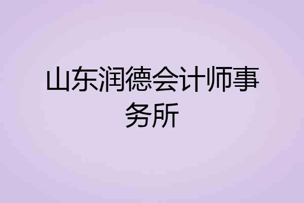 山东润德会计师事务所