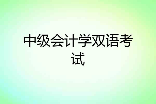 中级会计学双语考试