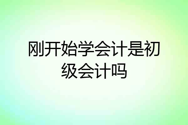 刚开始学会计是初级会计吗