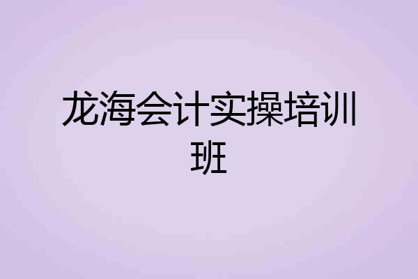龙海会计实操培训班