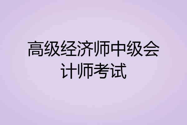 高级经济师中级会计师考试