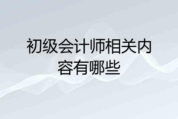 初级会计师相关内容有哪些