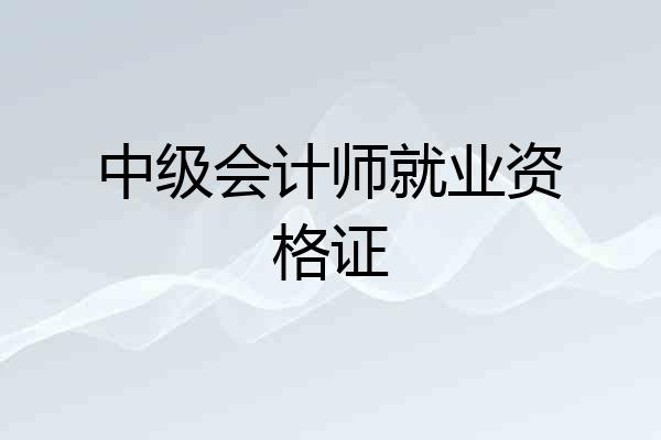 中级会计师就业资格证