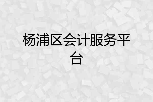 杨浦区会计服务平台