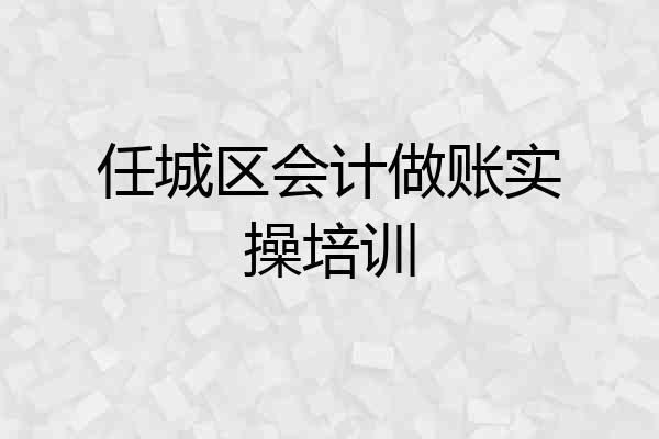 任城区会计做账实操培训