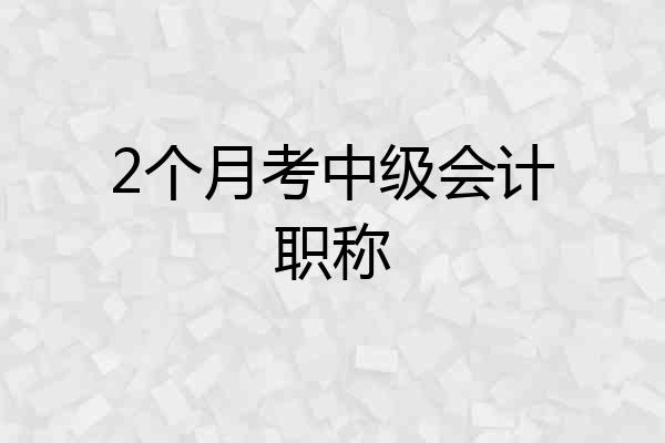 2个月考中级会计职称