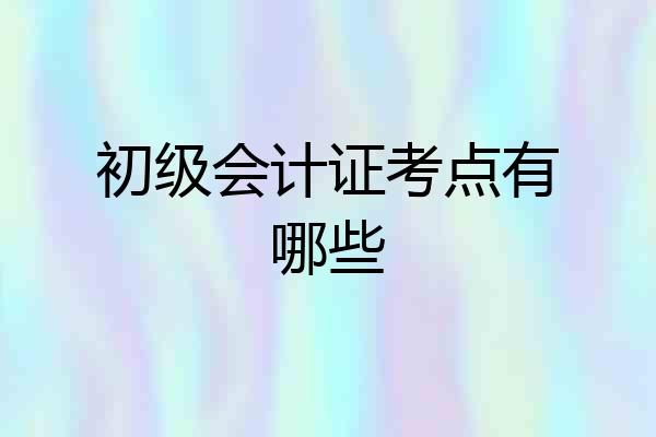 初级会计证考点有哪些