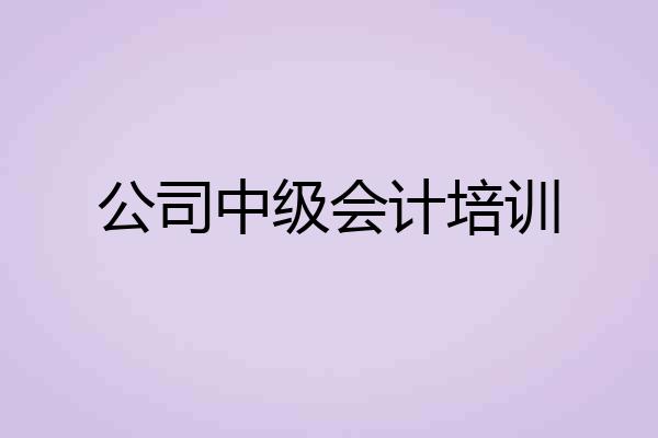公司中级会计培训