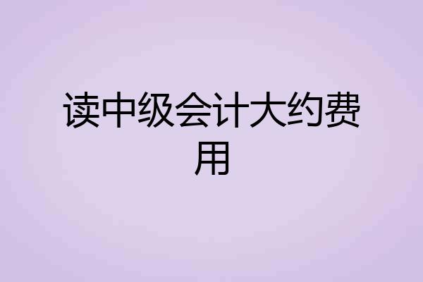 读中级会计大约费用