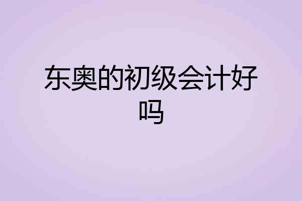 东奥的初级会计好吗