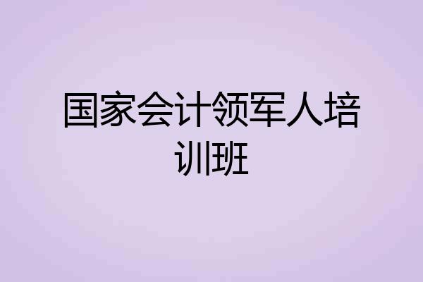 国家会计领军人培训班