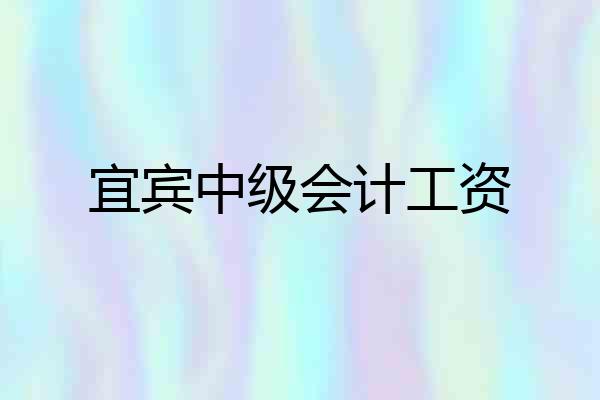 宜宾中级会计工资