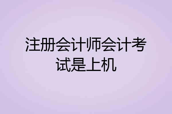 注册会计师会计考试是上机