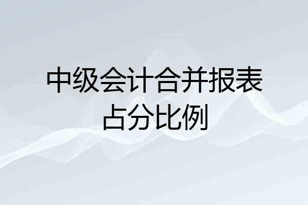 中级会计合并报表占分比例