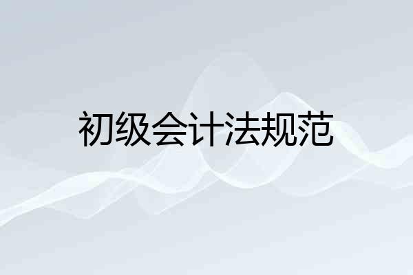 初级会计法规范