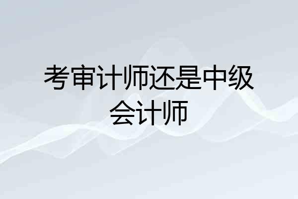 考审计师还是中级会计师