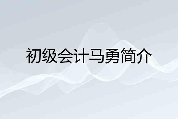 初级会计马勇简介