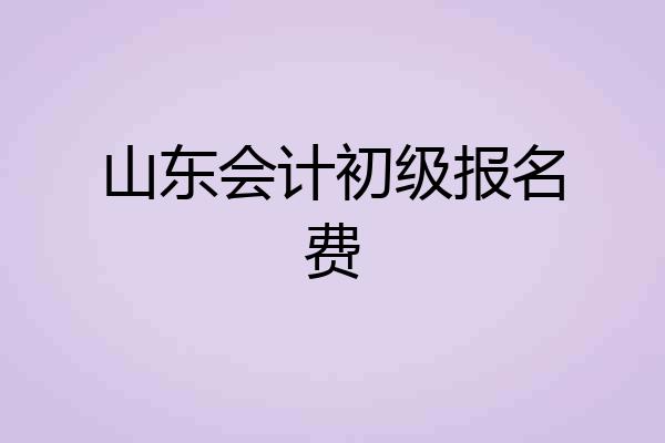 山东会计初级报名费