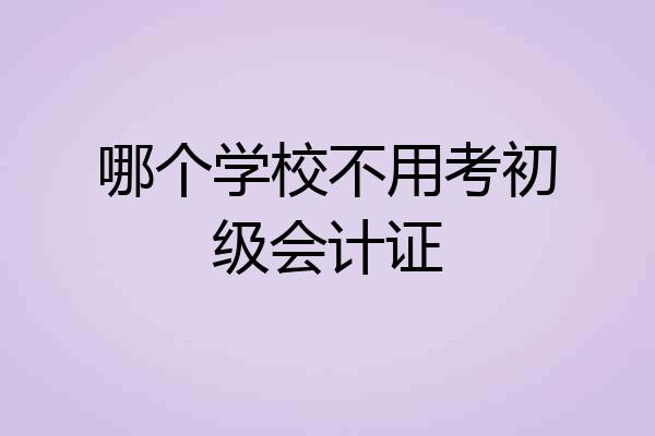 哪个学校不用考初级会计证