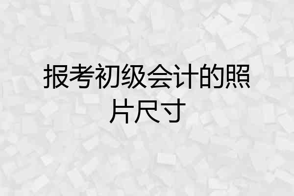 报考初级会计的照片尺寸