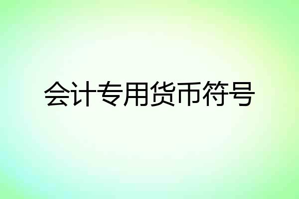 会计专用货币符号